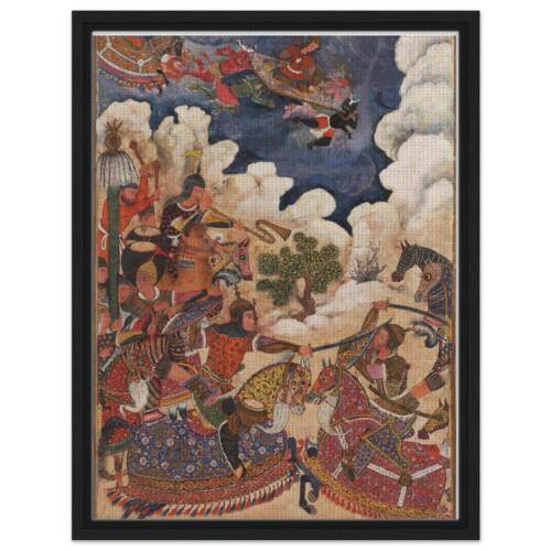 Indian Art with Framed Canvas